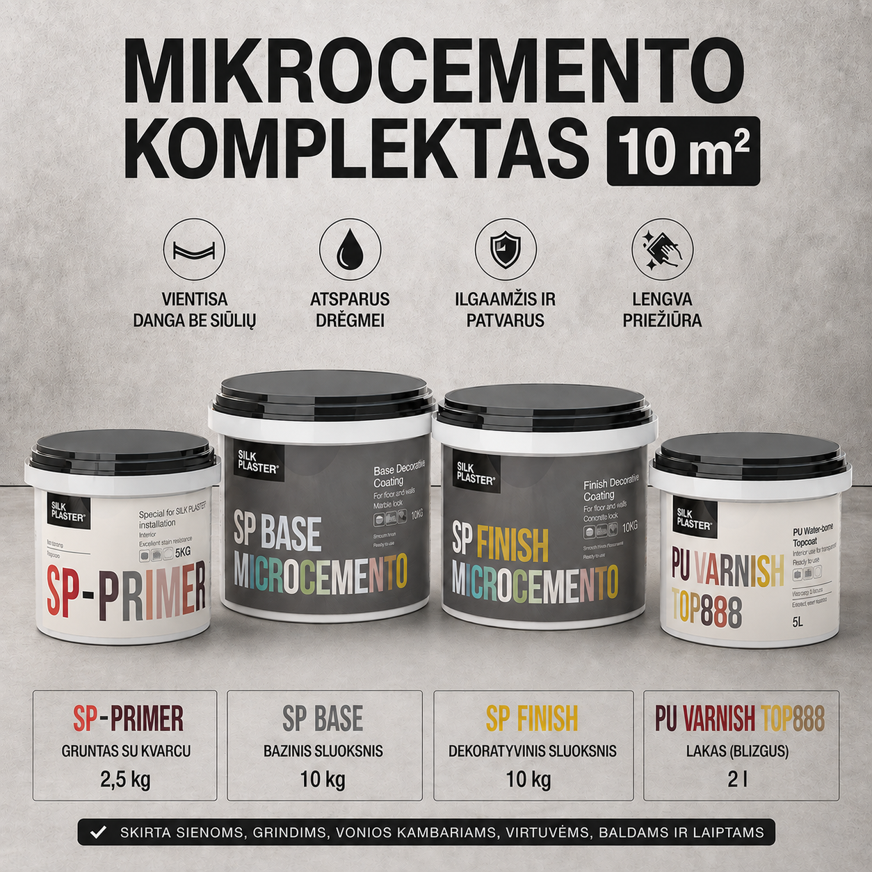 Mikrocemento komplektas spalva N14 5