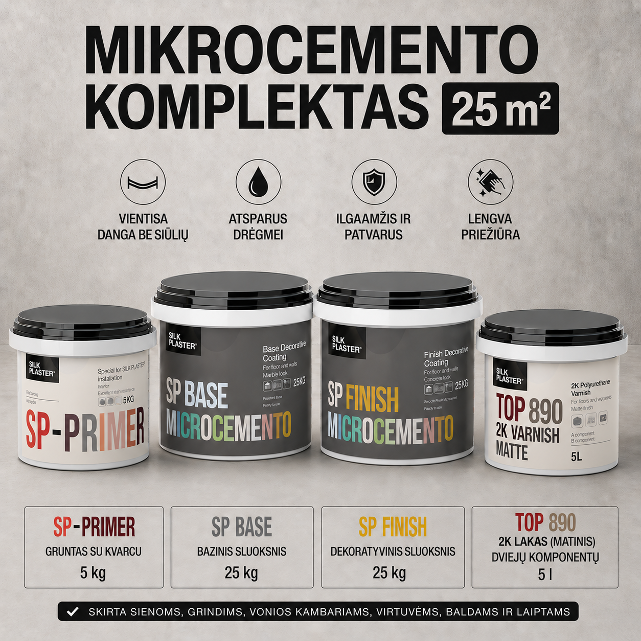 Mikrocemento komplektas spalva N39 5